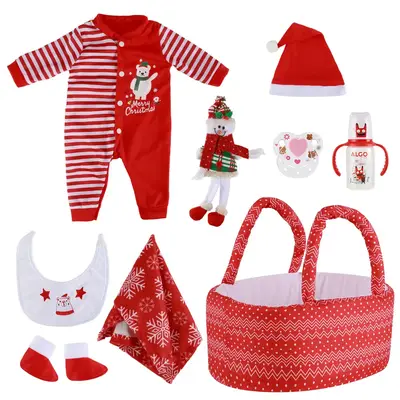 17"-22" Baby Doll Holiday Bear Adoption Reborn Baby Clothes Essentials-10pcs Gift