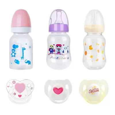 Three Style 6 Piece Set Safest Pacifier and Bottle Reborn Baby Doll Accessories
