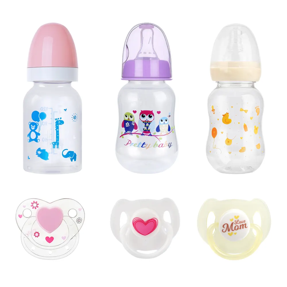 Three Style 6 Piece Set Safest Pacifier and Bottle Reborn Baby Doll Accessories