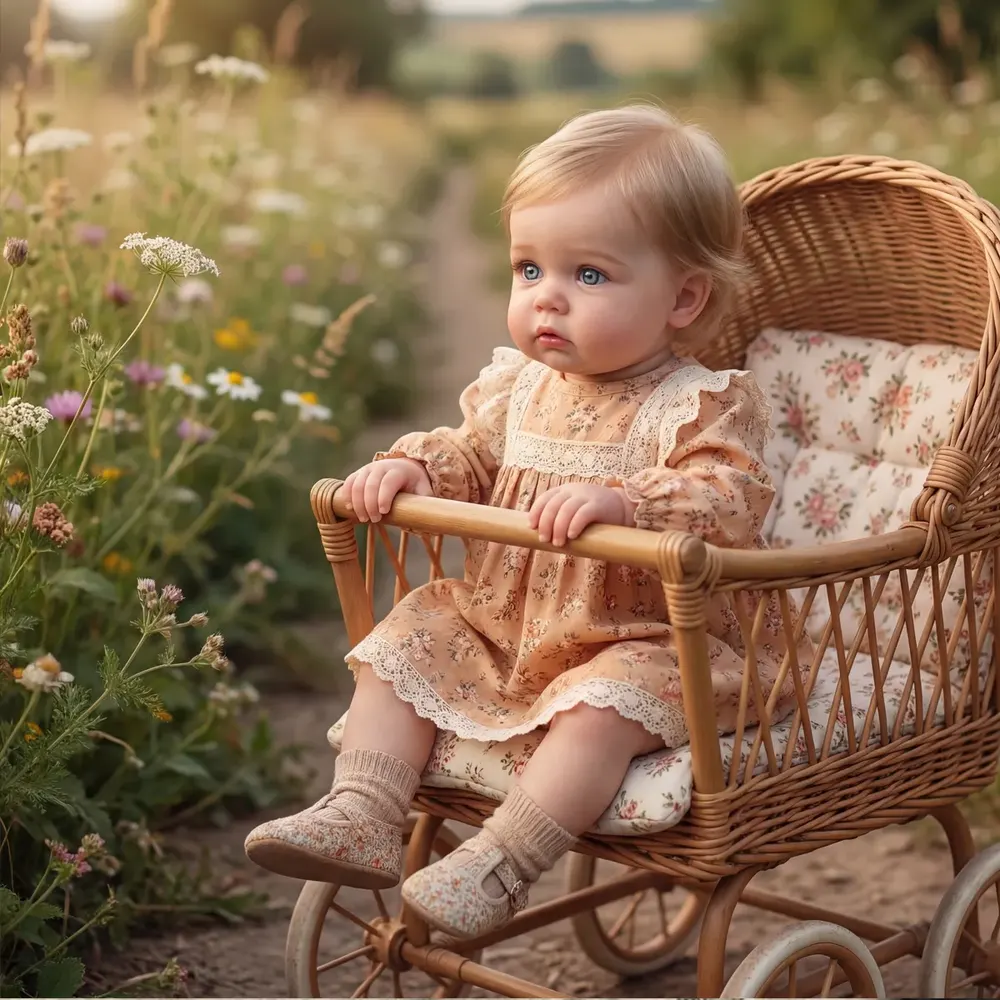 Toddler Reborn Baby Boy with Smooth Blonde Hair, 12"/16" Doll with Round Face, photograph 3