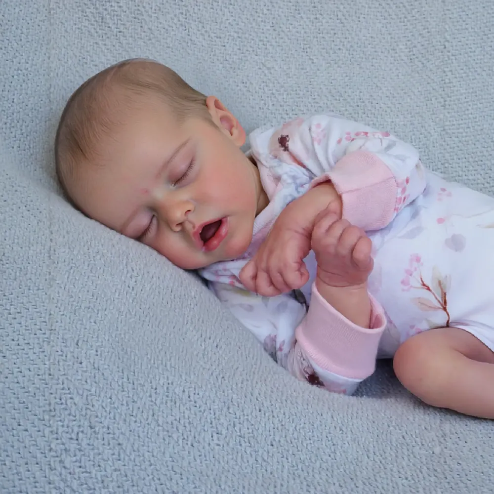 Twins 17" Reborn Baby Doll in Asleep with Lifelike Heartbeat and Breath, photograph 3