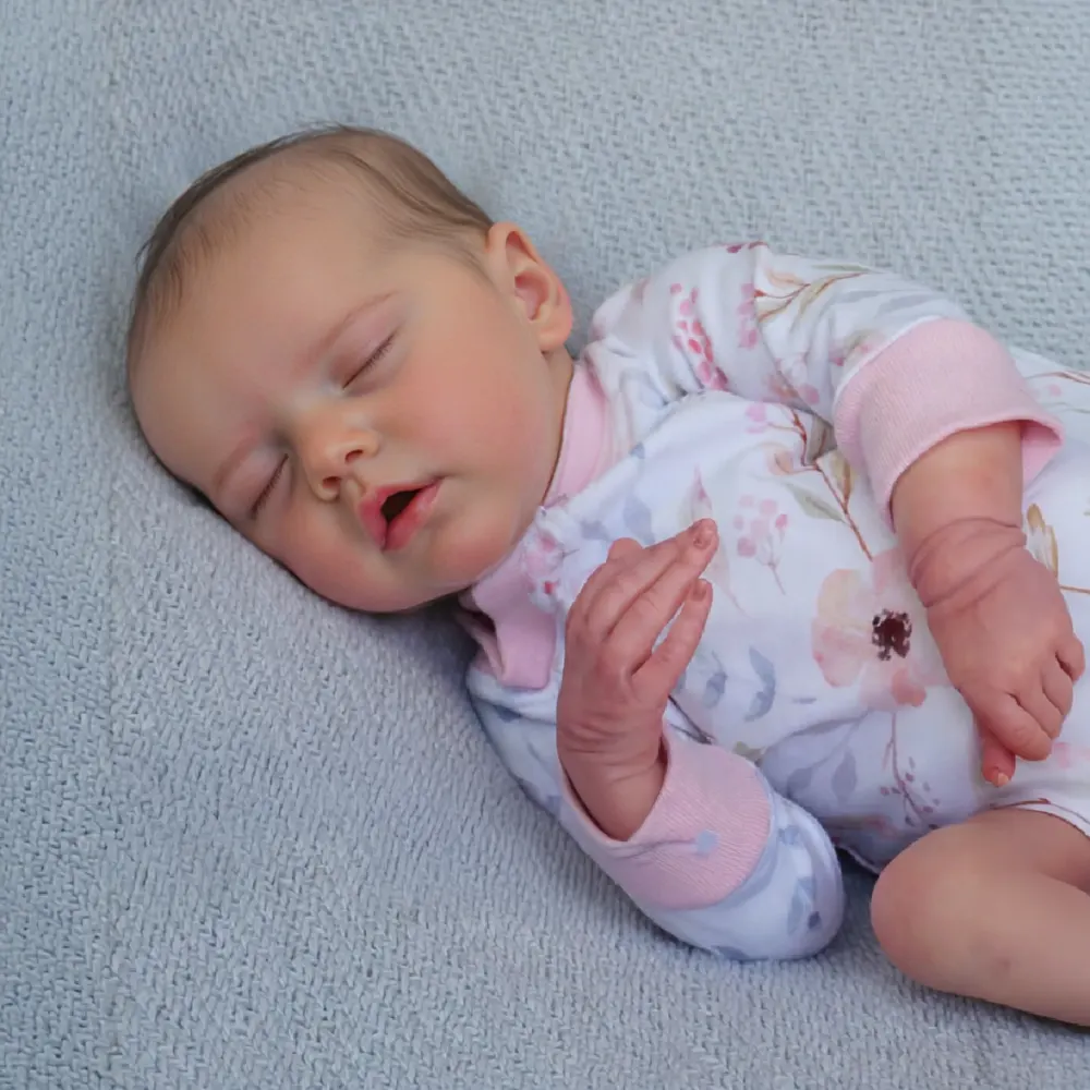 Twins 17" Reborn Baby Doll in Asleep with Lifelike Heartbeat and Breath, photograph 4
