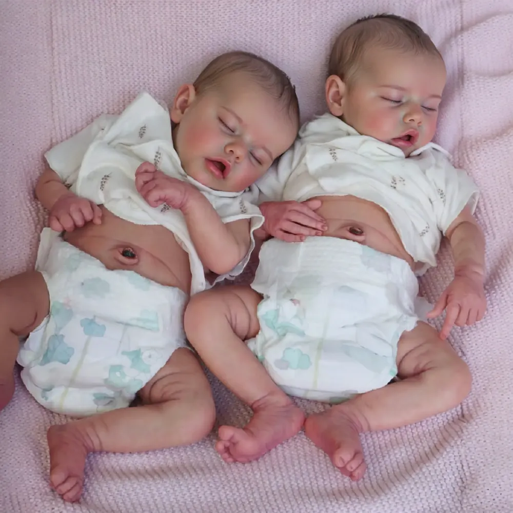 Twins 17" Reborn Baby Doll with Weighted Vinyl Body and Hand-Painted Hair, photograph 5