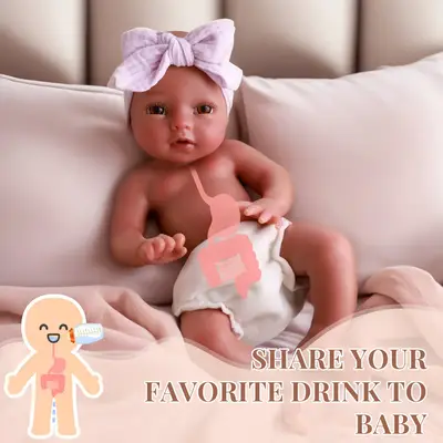 Wet and Drink System Terry 12" Realistic Silicone Smiling Baby Little Infant Girl